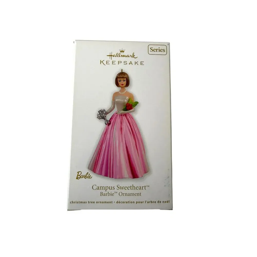 Vintage Hallmark Barbie Ornament Campus Sweetheart 2011 in Box QX8887 Pink Dress